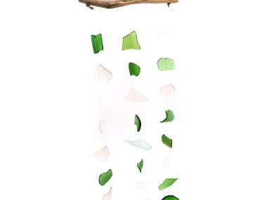 Szklany Dzwonek Wietrzny – Green and White-1