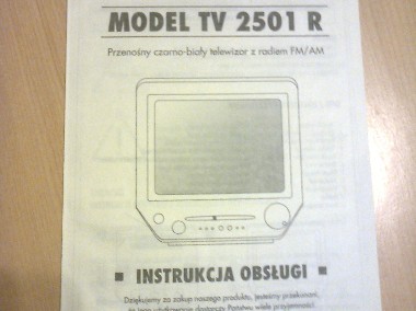 instrukcja; do telewizorek mały;  10" c/b   MISTRAL TV 2501R - z radiem -1