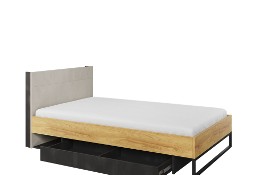 TEEN FLEX TF-17 - łóżko 120 ze stelażem - hikora naturalna/silk flou/raw steel