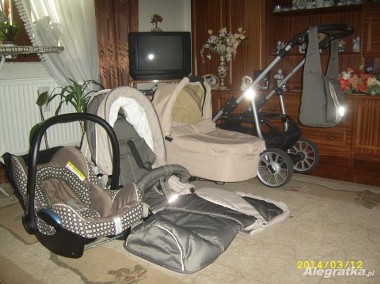 Wózek Teutonia + fotelik maxi cosi+ adapter+ gondola +śpiworek + torba-1