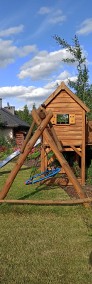 Drewniany domek dla dzieci ze zjeżdżalnią-3