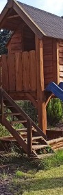 Drewniany domek dla dzieci ze zjeżdżalnią-4