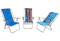 Wygodny Leżak plażowy aluminiowy dwupozycyjne rozkładane leżak-krzesło