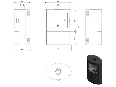 Wkład kominkowy kominek SIMPLE Z LEWY 15kW CAŁY ZESTAW -1