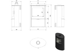 Wkład kominkowy kominek SIMPLE Z LEWY 15kW CAŁY ZESTAW 