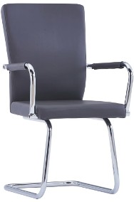 vidaXL Krzesła stołowe, wspornikowe, 2 szt., szare, sztuczna skóra281721-2