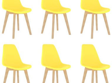 vidaXL Krzesła stołowe, 6 szt., żółte, plastik289118-1