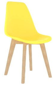 vidaXL Krzesła stołowe, 6 szt., żółte, plastik289118-2