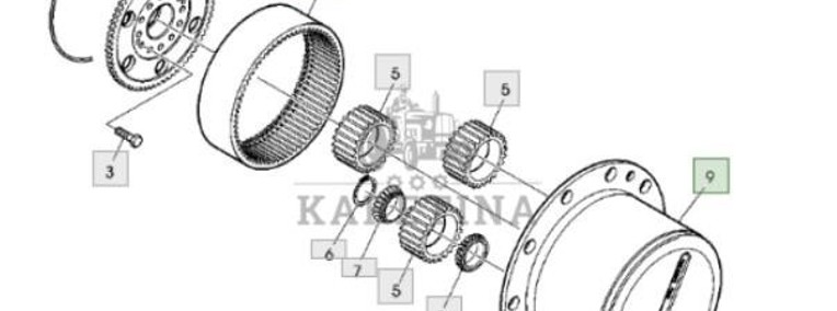 John Deere 6230 6630 Układ Planetarny Przedniego Napędu L156890 L166395 L156871 L156883-1
