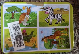 Puzzle 4 łamigłówki zebra kangur krokodyl żyrafa