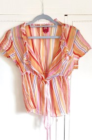 Bluzka plażowa Miss Sixty S 36 kolorowa w paski top crop top lato-2