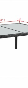 vidaXL Stół ogrodowy, czarny, 150x90x75 cm, rattan PE 42563-4