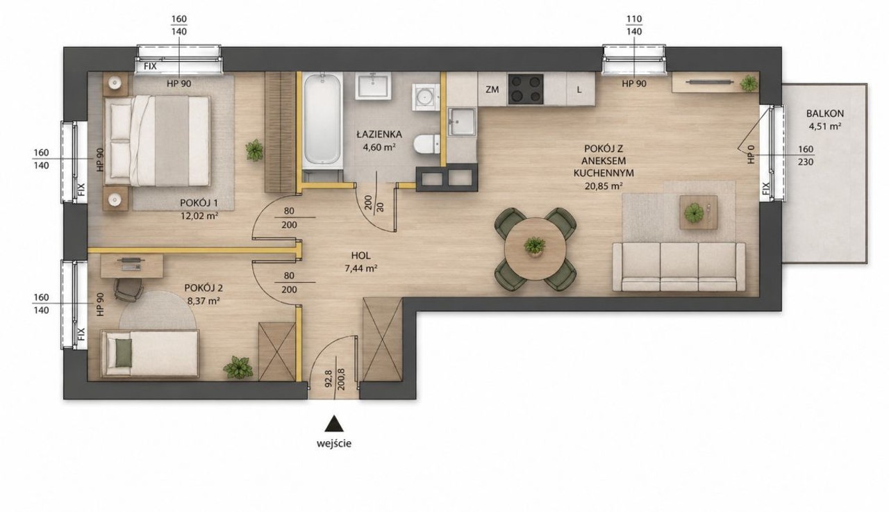 Mieszkanie na sprzedaż, 3 pokoje, 50 m², Warszawa