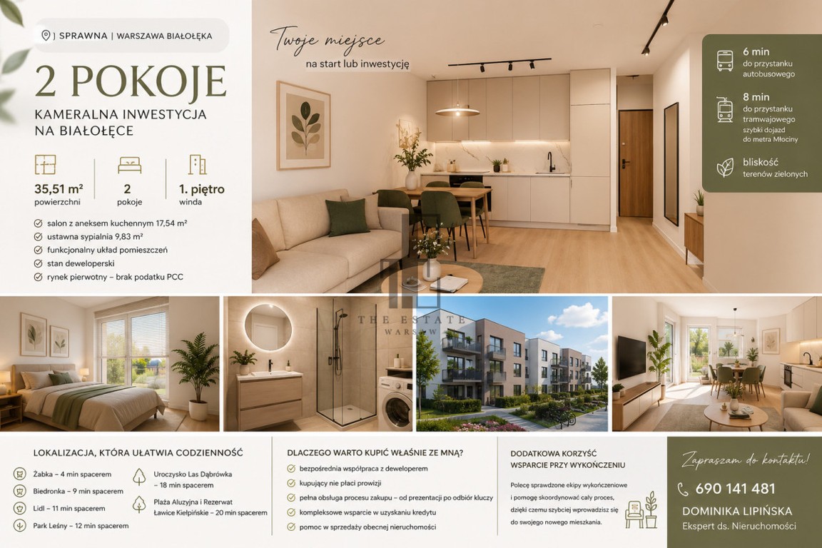 ❗️2 pokoje | 35,51 m² | 1. piętro | Bez prowizji