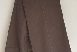 Proste rozszerzane spodnie garniturowe 40 L eleganckie w kant brązowe