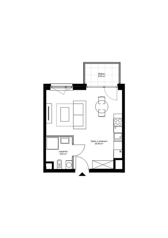 Nowa wykończona pod klucz kawalerka 29 m² za 742 000zł Kolejowa - Widok 4