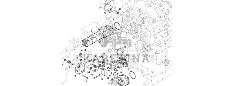 John Deere 9470RX - Kolektor R560383 (Układ hydrauliczny)-1