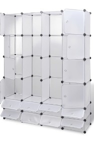 vidaXL Szafa modułowa z 18 przegrodami, biała, 37 x 146 x 180,5 cm240502-2