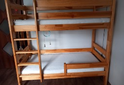 Łóżko piętrowe drewniane, 160x80, rozkładane na 2 niezależne łóżka, materace gra