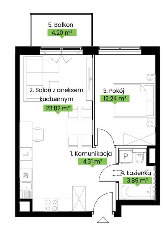 2-pokoje z balkonem, Podolany, odbiór 2026! - Widok 3