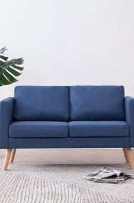 vidaXL 2-osobowa sofa tapicerowana tkaniną, niebieska-2