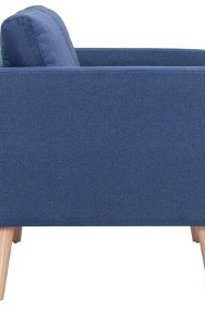 vidaXL 2-osobowa sofa tapicerowana tkaniną, niebieska-3