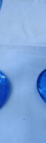 szklany kobaltowy niebieski szklany pucharek kielich Polska lata 80 dwie sztuki-3