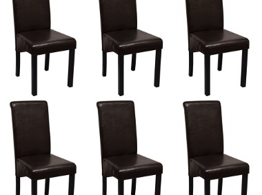 vidaXL Krzesła stołowe, 6 szt., brązowe, sztuczna skóra271838-1