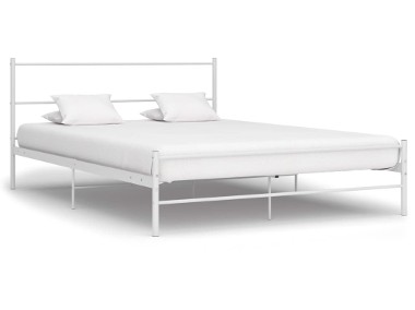 vidaXL Rama łóżka, biała, metalowa, 140 x 200 cm 284695-1