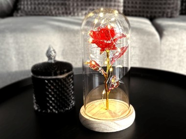 Wieczna róża w szkle led czerwona flowerbox wyjątkowy prezent-1