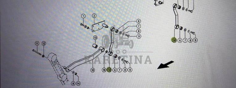 Dżwignia Kierująca Claas Mega 370-340 Nr kat. części prawa 000 542 208 0-1