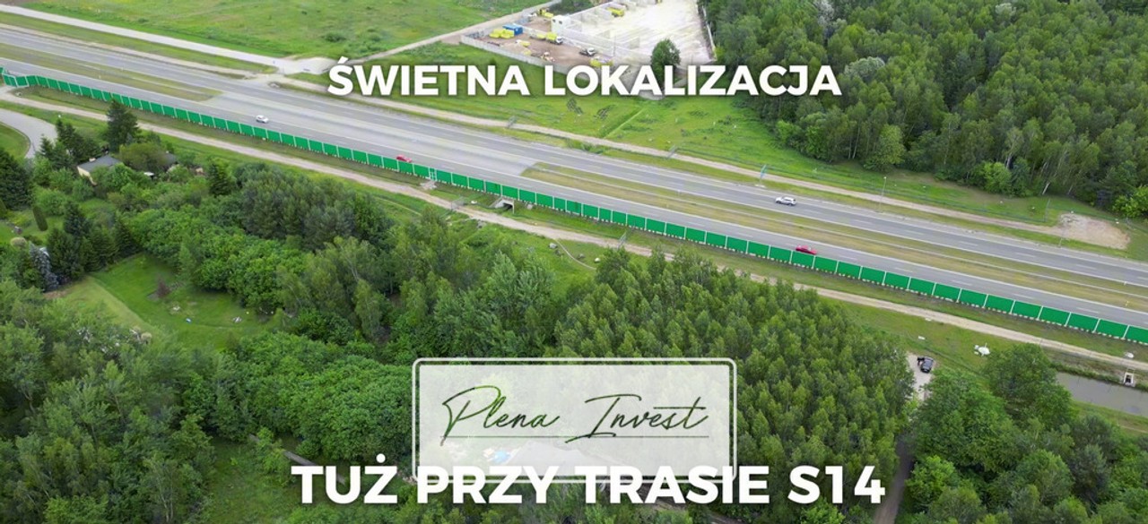 Działka inwestycyjna tuż przy trasie S14 – pohled 2