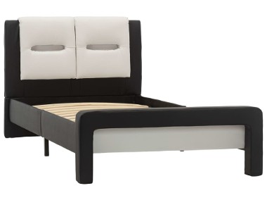 vidaXL Rama łóżka z LED, czarno-biała, sztuczna skóra, 90 x 200 cm286733-1