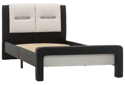 vidaXL Rama łóżka z LED, czarno-biała, sztuczna skóra, 90 x 200 cm286733
