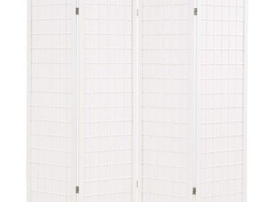 vidaXL Składany parawan 4-panelowy w stylu japońskim, 160x170, biały-1