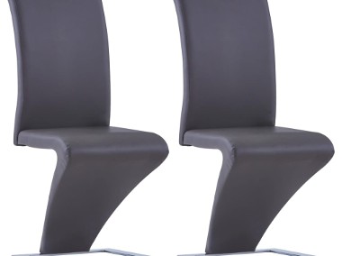 vidaXL Krzesła o zygzakowatej formie, 2 szt., szare, sztuczna skóra281668-1