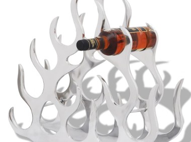 vidaXL Aluminiowy stojak na 11 butelek wina, kolor srebrny242332-1