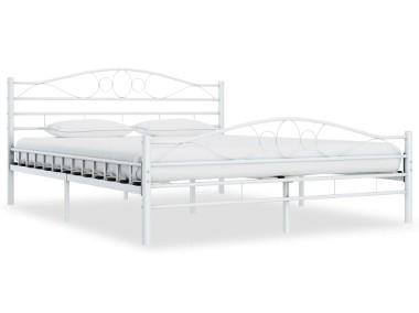 vidaXL Rama łóżka, biała, metalowa, 140 x 200 cm285303-1