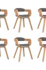 vidaXL Krzesła stołowe, 6 szt., jasnoszare, gięte drewno i tkaninaSKU:3092393*-3