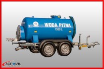 Wóz do wody pitnej beczkowóz Meprozet 1000 L 1500 L na przyczepie samochodowej