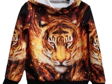 bluza dla chłopca z kapturem z nadrukiem 3D tygrys-1
