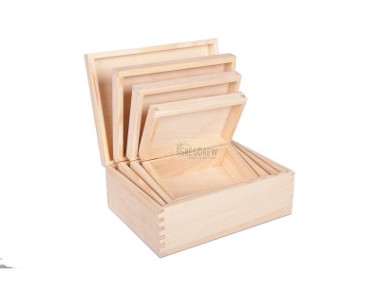 drewniany zestaw pudełek 4 w 1 decoupage -1