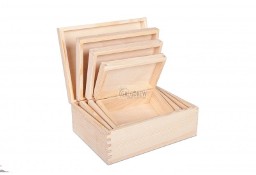 drewniany zestaw pudełek 4 w 1 decoupage 