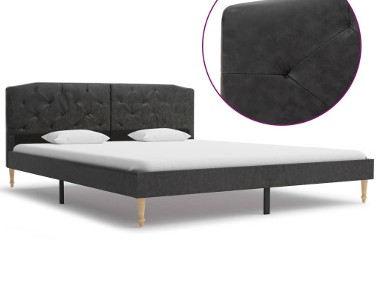 vidaXL Rama łóżka, czarna, tapicerowana tkaniną, 160 x 200 cm 280550-1