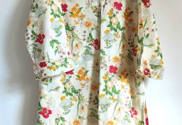 Nowy komplet tunika spodnie cygaretki L 40 XL 42 wzór kwiatów floral lato
