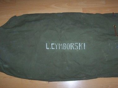 Oryginalny worek wojskowy z napisem L. Cymborski. Unikat-1