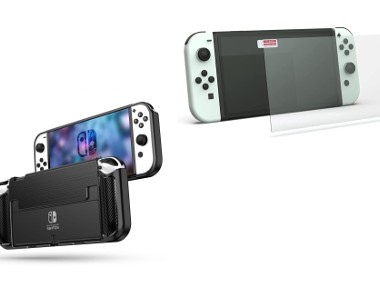 Etui Tpucarbon Black + Szkło Hartowane do Nintendo Switch Oled-1