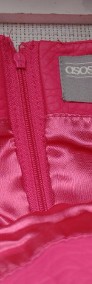 (36/S) ASOS/ Skórzana, różowa spódnica/ spódniczka z Londynu/skóra-4