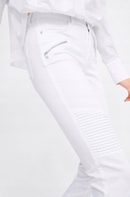 (40/L) ZARA/ Ekskluzywne, białe spodnie, rurki ze zdobieniem z Madrytu/ NOWE z metką -2