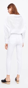 (40/L) ZARA/ Ekskluzywne, białe spodnie, rurki ze zdobieniem z Madrytu/ NOWE z metką -3